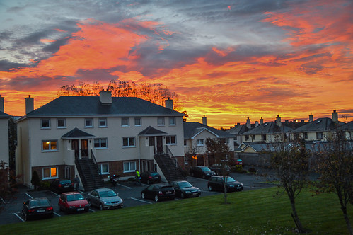 autumn red sky galway sunrise