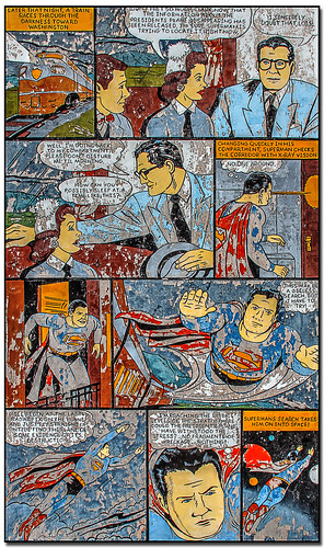 sign vintage illinois comic superman weathered metropolis clarkkent loislane supermuseum