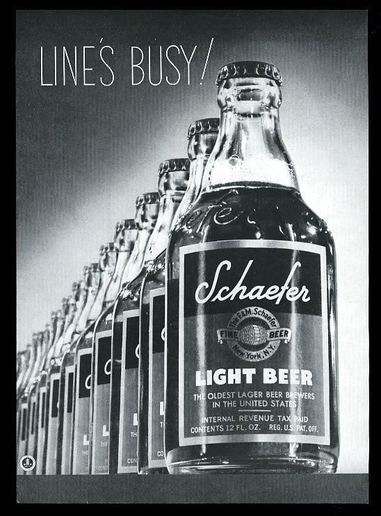1941-Schaefer-Beer-bottle-lineup-photo-vintage-print