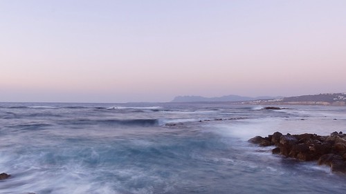 longexposure sunset sea summer seascape water landscape evening view greece crete hania chania