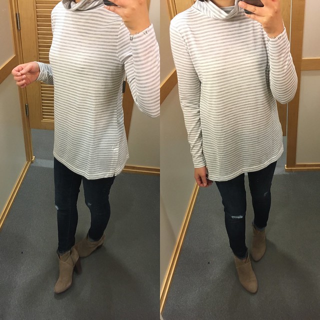 LOFT Striped Turtleneck Sweater, size SP