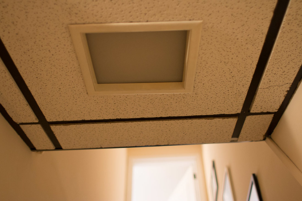 Ugly light fixture in drop ceiling