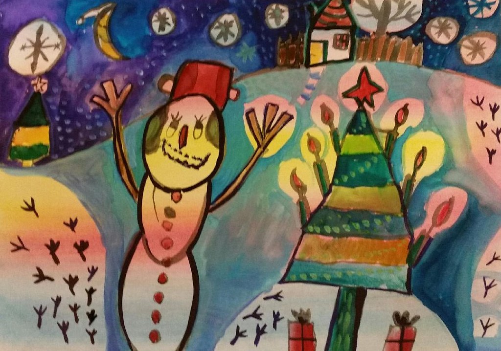 Igazgyöngy alapítványos gyerek karácsonyi rajzai