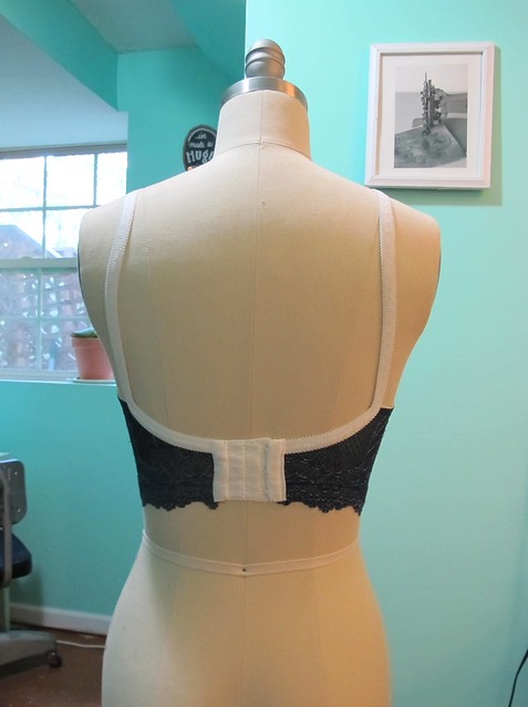 Navy Lace Watson soft bra - back