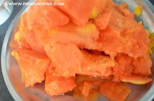 Papaya Jam Recipe - Peel Papaya skin and chop papaya into slices