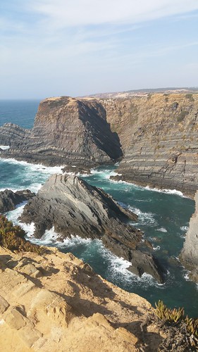 portugal cabosardao cliff sea blue coast