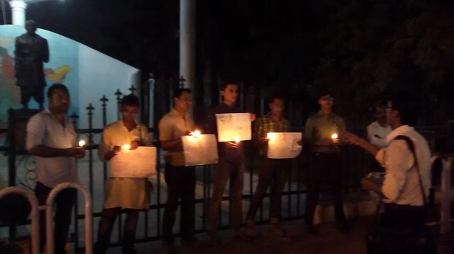 Mass Candle light protest rally against the killing of Muhammad Akhlaque organised by Human Rights Protection Association held in Kolkata on Monday.