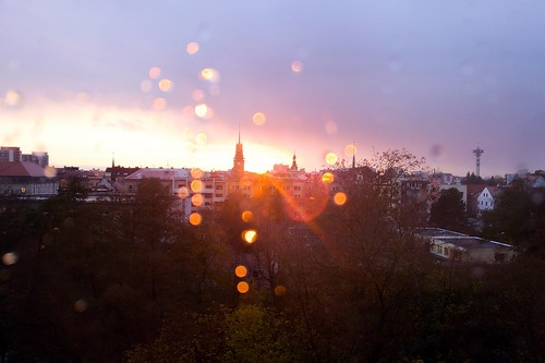 dusk view clouds pardubice lg g4 czech republic cityscape europe town sun rays sunset