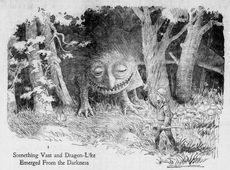 Walt McDougall - The Salt Lake herald., June 26, 1904, Something Vast and Dragon-Like Emerged From the Darkness