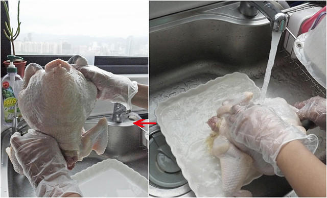 熱水洗雞