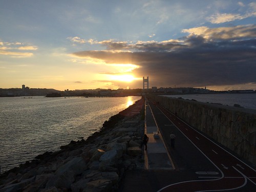 city sunset sea sun beautiful night port puerto spain coruña cities paisaje galicia views anochece