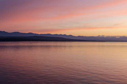 ocean sunset mountains britishcolumbia hornbyisland