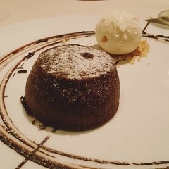 •Chocolate Lava cake with Vanilla Ice cream•  #WDohaEmoji order no. 3 is served!  #doha #qatar #dessert