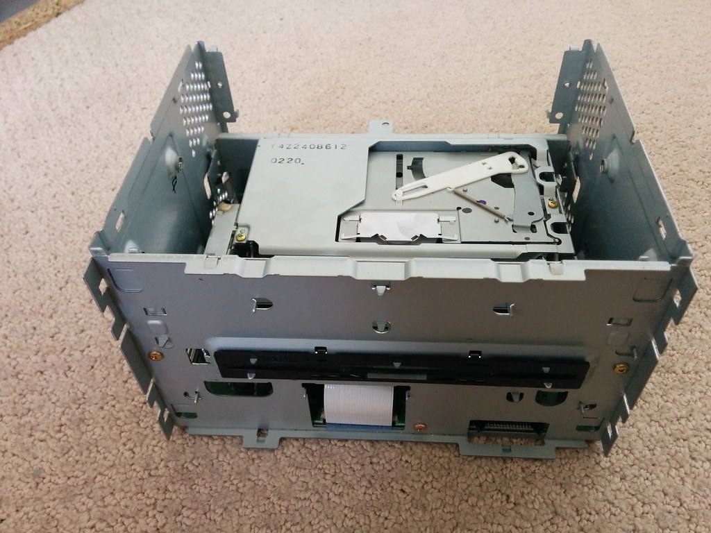 Radio with rear, top, and front panels removed