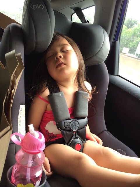 Asleep in the car on the way home