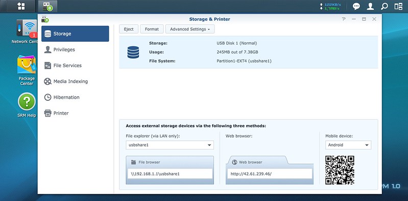 Synology Router RT1900ac - Storage