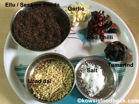 ingredients for ellu podi