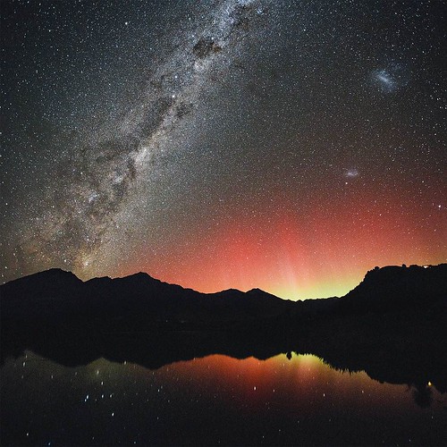 Follow @BenLinero on Instagram and Twitter -------------------------------------------------- The perfect night - strong beams of aurora australis and our galaxy's core rising next to it! Luckily I was at the perfect location - in the wetlands west of Wan