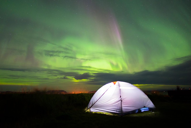 Camping under the northern lights - Myvatn
