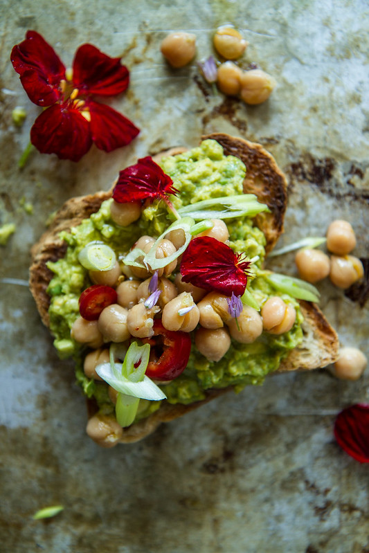 Curried Avocado Toast with Spicy Chickpeas