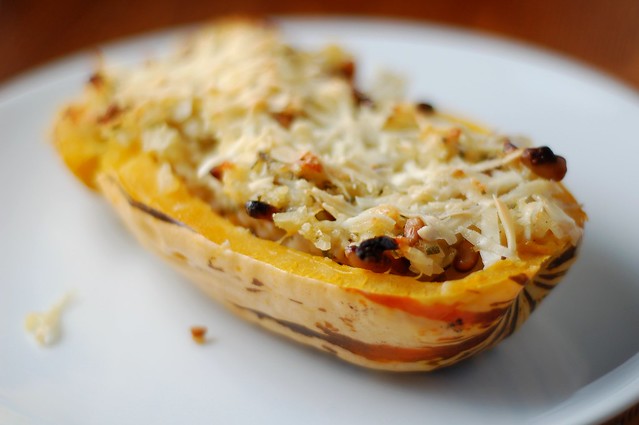 Nut and sage stuffed Delicata squash by Eve Fox, the Garden of Eating, copyright 2015