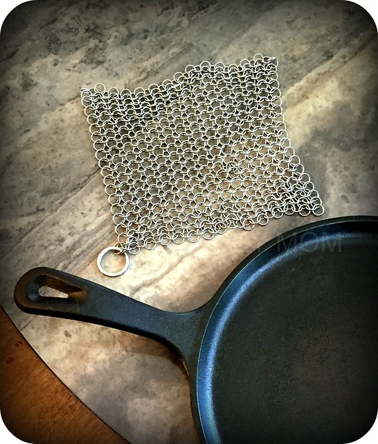 Cast Iron Skillet Cleaner - Large Chainmail Scrubber Cast Iron Sponge, Cast  Iron