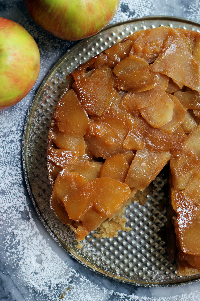 Caramel Apple Upside Down Cake - Joanne Eats Well With Others