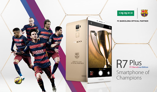 The special edition of R7 Plus is the first product that come out of the OPPO and FC Barcelona’s 3 year pa