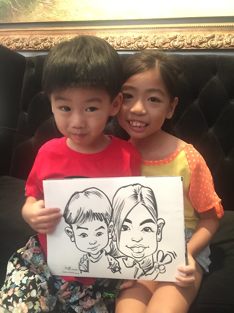 Caricature live sketching for baby first month celebration