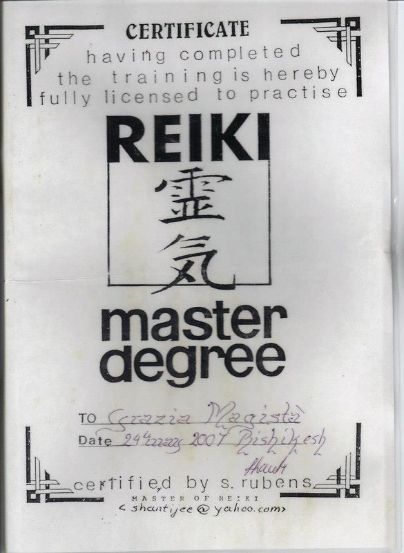 Reiki Master degree Grazia Magista