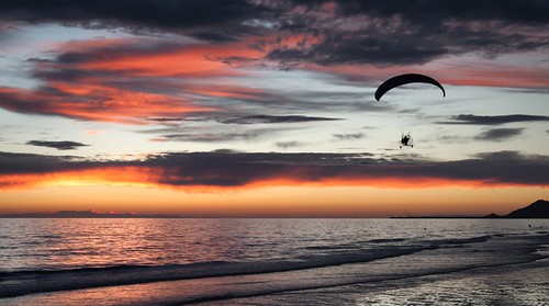 ocean sunset sea beach sonora mexico coast recreation paragliding rockypoint seaofcortez gulfofcalifornia puertopeñasco paramotoring
