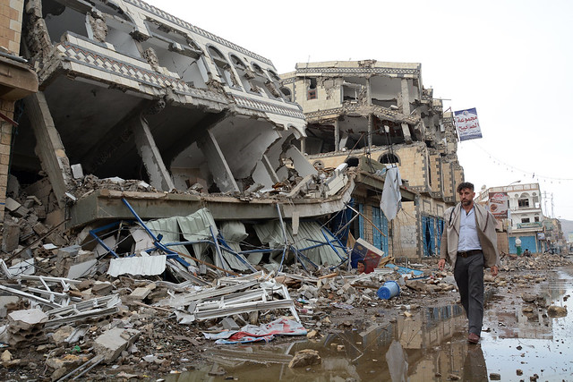 The city of Sa'ada in the Sa'ada Governorate has been heavily hit by airstrikes in the first four months of the escalation of conflict in Yemen. Credit: OCHA / Philippe Kropf