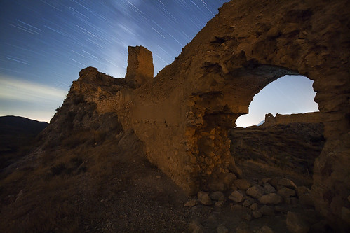 luna ruinas verano nocturna almeria castillo startrails abandonado 2015 velezrubio vialactea xiquena