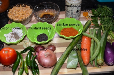 sambar ingredients