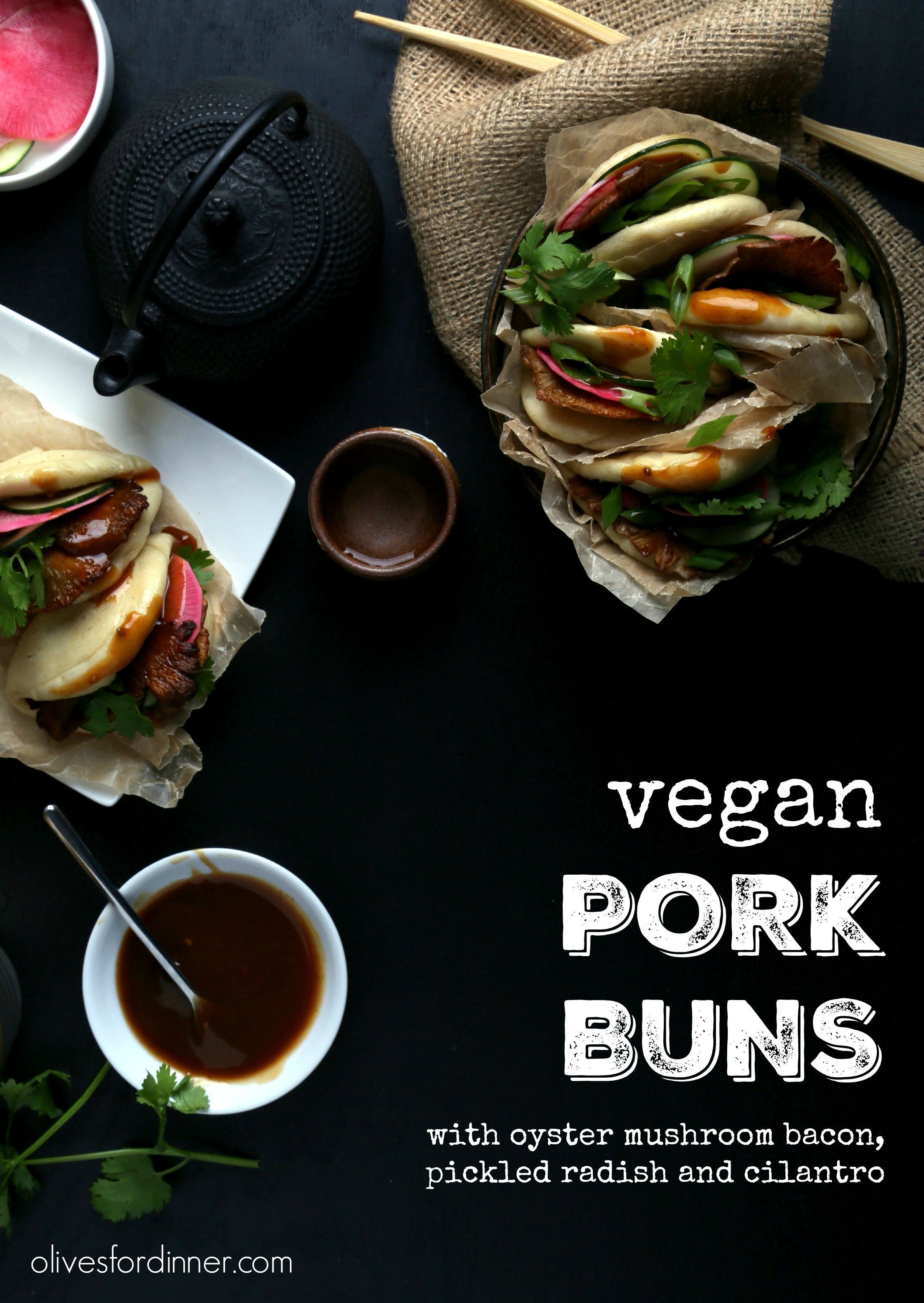 Vegan Pork Buns with Oyster Mushroom Bacon