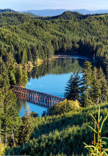 road railroad travel usa lake reflection nature water oregon centraloregon forest canon landscape view pacific sightseeing tahkenitch