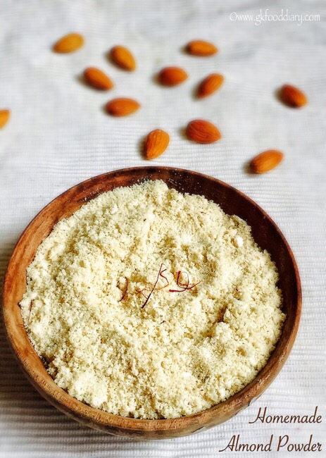 Homemade almond powder for babies, toddlers and kids