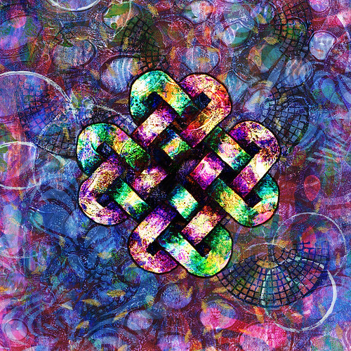Digital collage with celtic knot