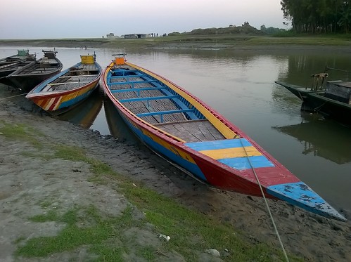 color nature beautiful river landscape boat bangladesh pabna