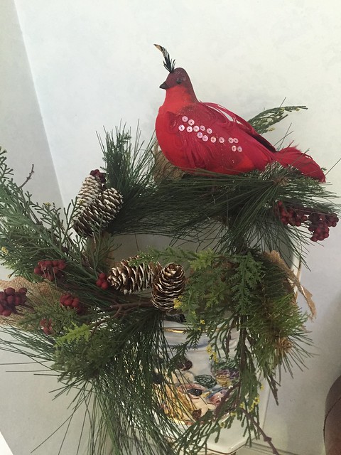 red dove,  Christmas home decorating