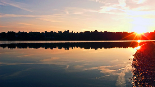 sunset lake berg soleil belgique coucher lac butgenbach