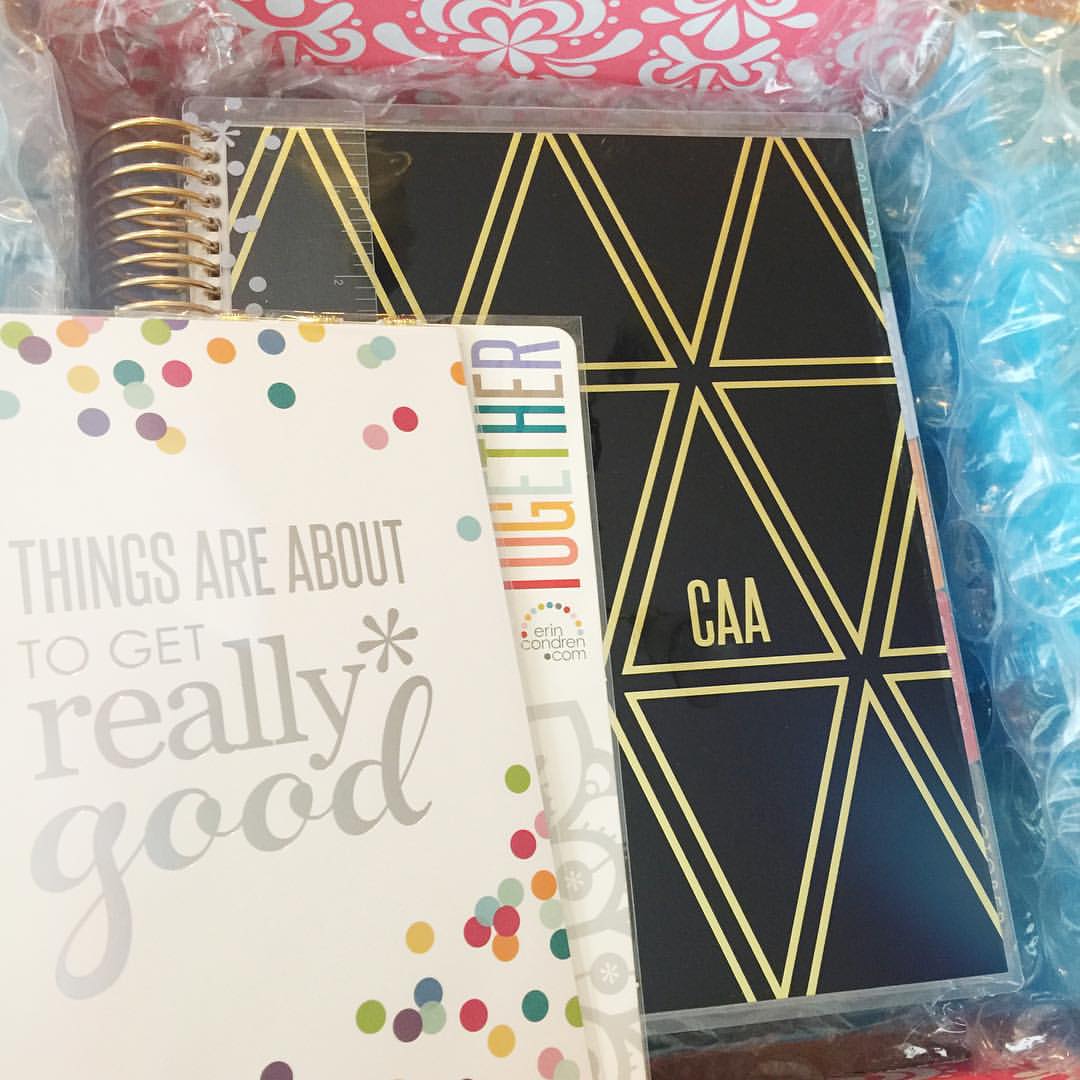 So excited!! 🎉🎉🎉 I received my first @myerincondren planner! The editorial calendar on my blog has become a lot more complex lately and I needed a high end planner to help me with scheduling! So excited to put this baby to work! :heart_eyes