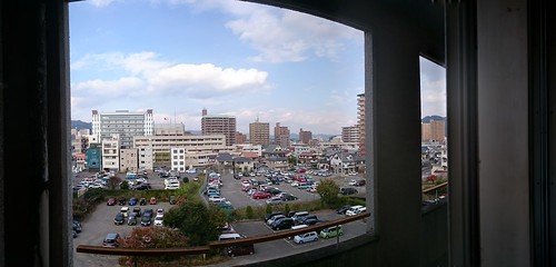 panorama window japan buildings hospital parkinglot balcony hiroshima windowview saijo hospitalroom higashihiroshima saijocentralhospital