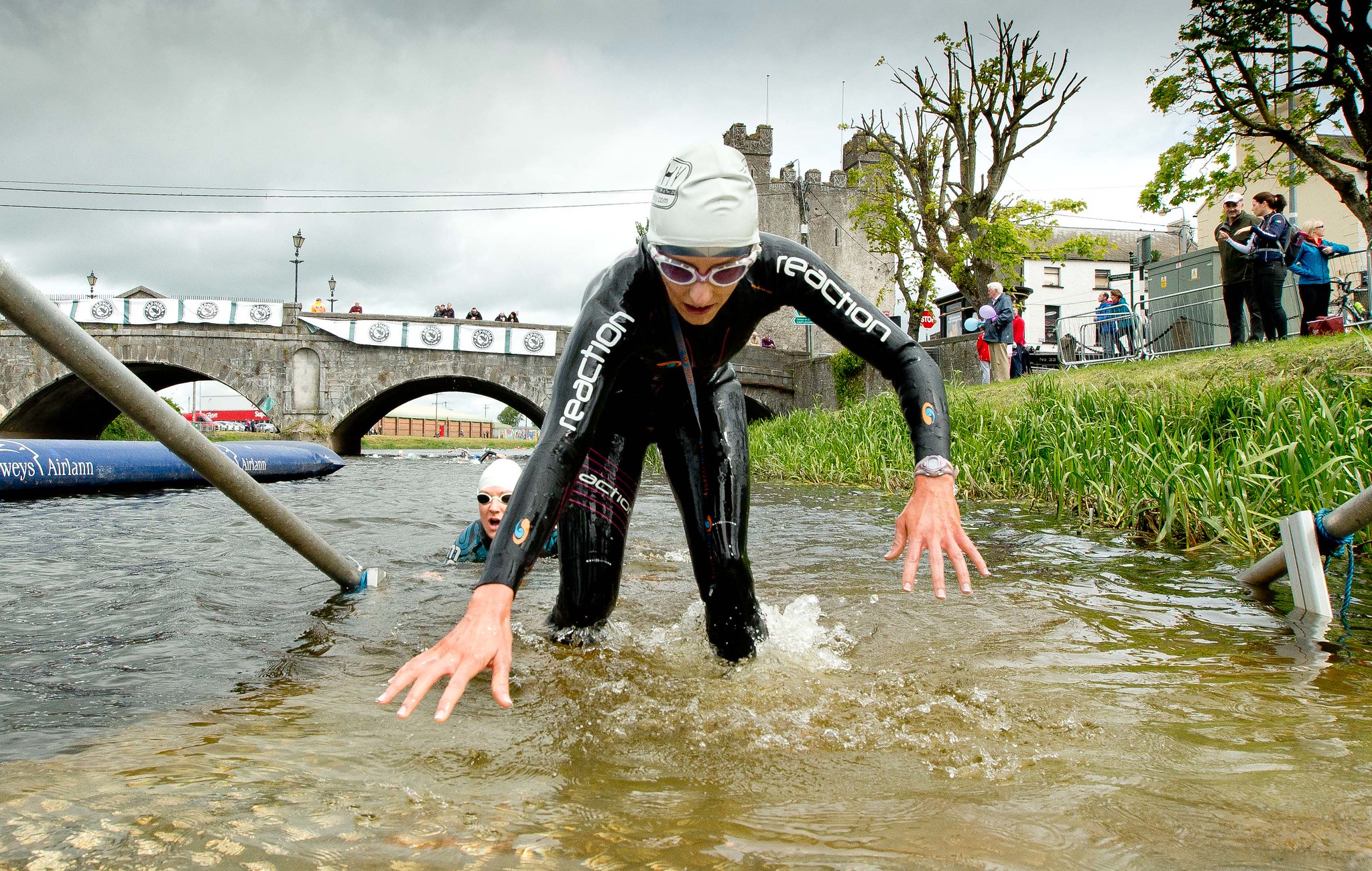 Competitors competing in the swim section of the Olympic category race 30/5/2015 - TriAthy - IX Edition - 31 May 2015