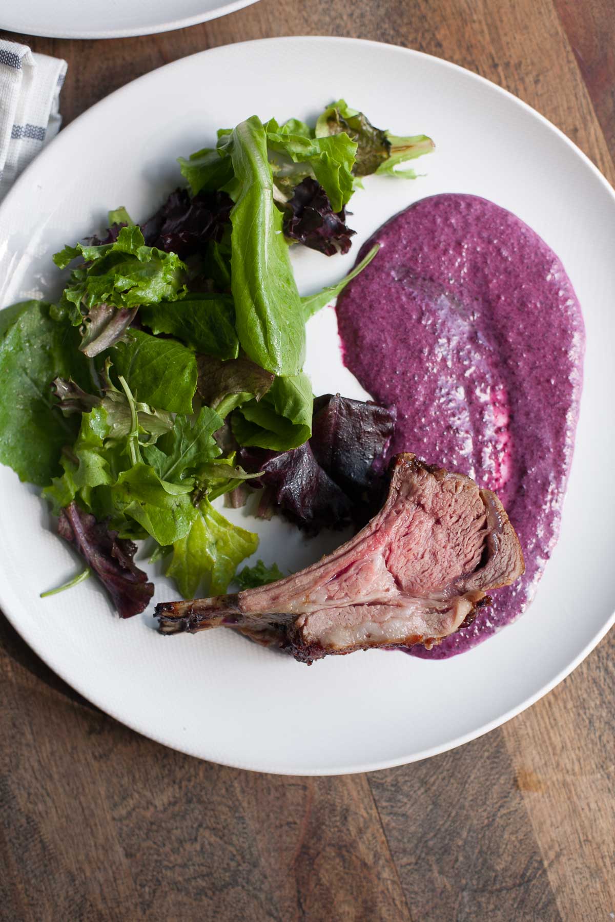 Roasted Rack of Lamb with Blueberry Sauce