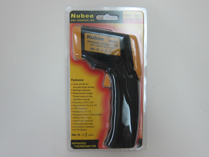 Nubee NUB8380 Temperature Gun - Packaging Front