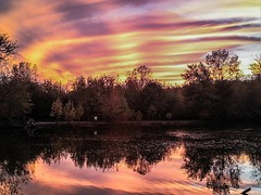 Fishing at sunset.   #sunset #pond #fishing #clouds #cloudscape #colorful #ohio #ohiogram @ohioexplored @myohioadventure