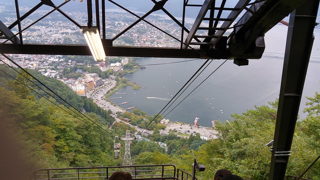 Descending Kachi Kachi Yama Ropeway to Lake Kawaguchi