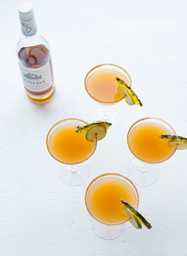Pear Pineapple Spiced Rum Cider www.pineappleandcoconut.com