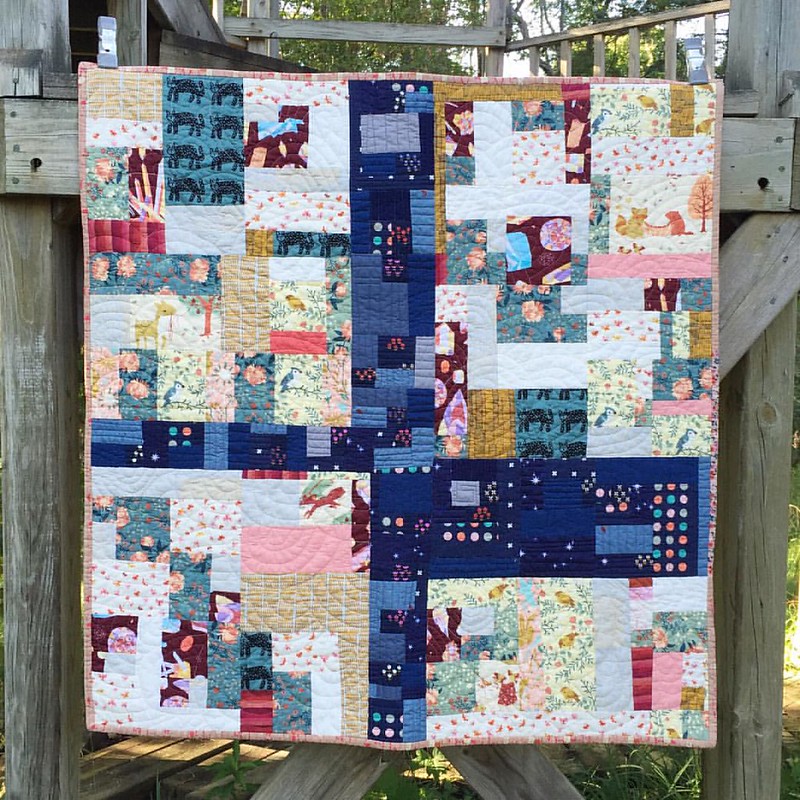In happier news, this little quilt came through the wash beautifully and is off to it's new home. ????????➡???? #commissionedart #improvpatchwork